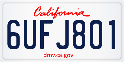 CA license plate 6UFJ801