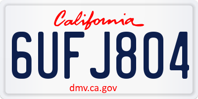CA license plate 6UFJ804