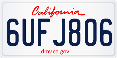 CA license plate 6UFJ806