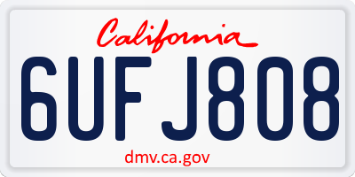 CA license plate 6UFJ808