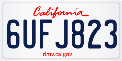 CA license plate 6UFJ823
