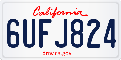 CA license plate 6UFJ824