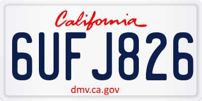 CA license plate 6UFJ826