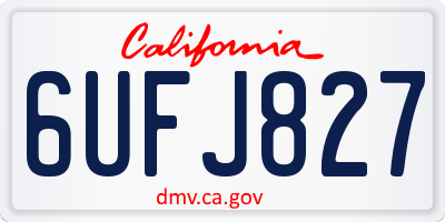 CA license plate 6UFJ827