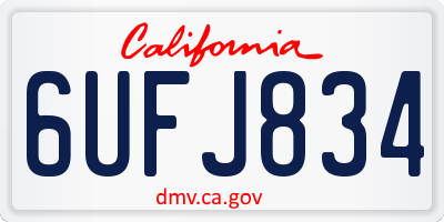 CA license plate 6UFJ834