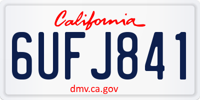 CA license plate 6UFJ841
