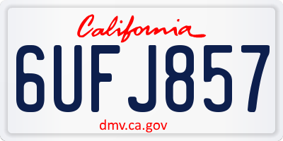 CA license plate 6UFJ857