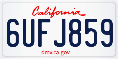 CA license plate 6UFJ859