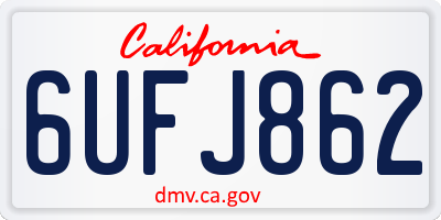 CA license plate 6UFJ862