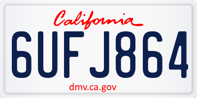 CA license plate 6UFJ864