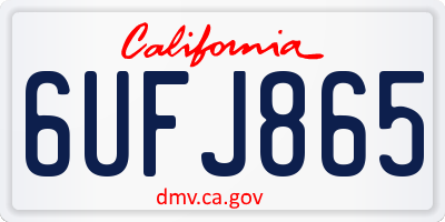 CA license plate 6UFJ865