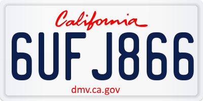 CA license plate 6UFJ866