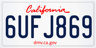 CA license plate 6UFJ869