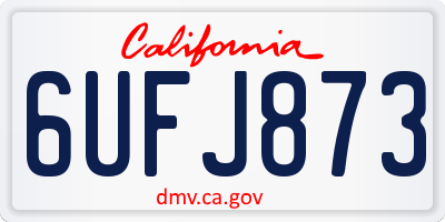 CA license plate 6UFJ873