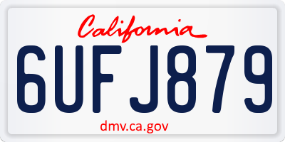 CA license plate 6UFJ879