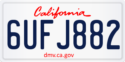 CA license plate 6UFJ882