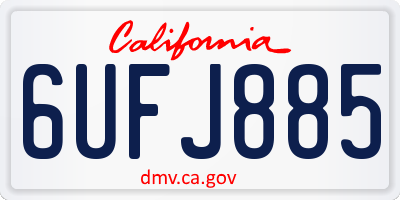 CA license plate 6UFJ885