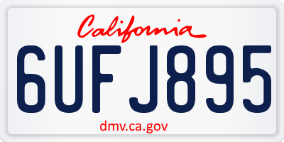 CA license plate 6UFJ895
