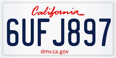 CA license plate 6UFJ897