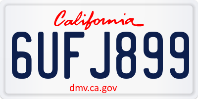CA license plate 6UFJ899