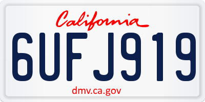 CA license plate 6UFJ919