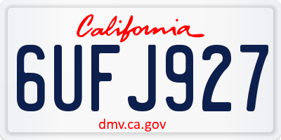 CA license plate 6UFJ927