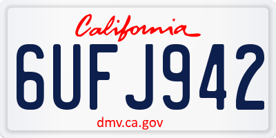 CA license plate 6UFJ942
