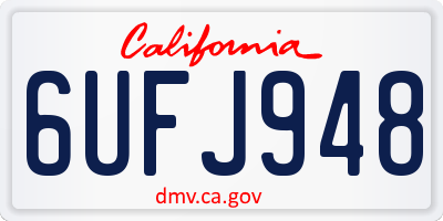 CA license plate 6UFJ948