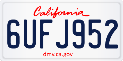 CA license plate 6UFJ952