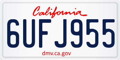 CA license plate 6UFJ955