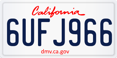 CA license plate 6UFJ966
