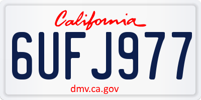 CA license plate 6UFJ977