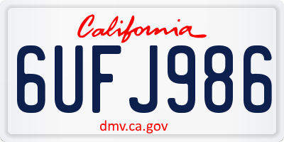 CA license plate 6UFJ986