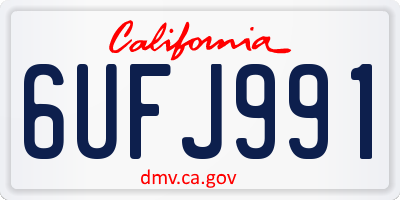 CA license plate 6UFJ991