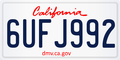 CA license plate 6UFJ992