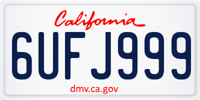 CA license plate 6UFJ999