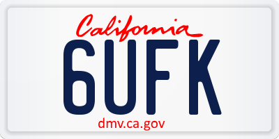 CA license plate 6UFK