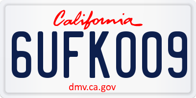 CA license plate 6UFK009