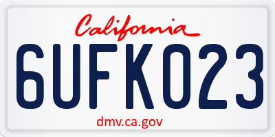 CA license plate 6UFK023