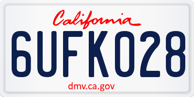 CA license plate 6UFK028