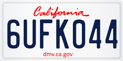 CA license plate 6UFK044