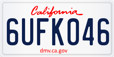 CA license plate 6UFK046