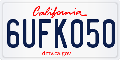 CA license plate 6UFK050