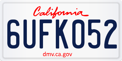 CA license plate 6UFK052