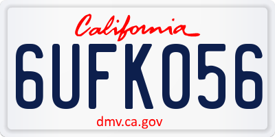 CA license plate 6UFK056