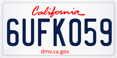 CA license plate 6UFK059
