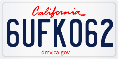 CA license plate 6UFK062