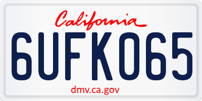 CA license plate 6UFK065
