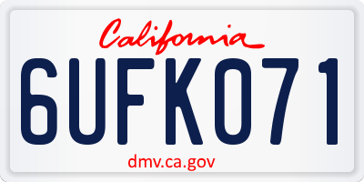 CA license plate 6UFK071