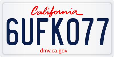 CA license plate 6UFK077